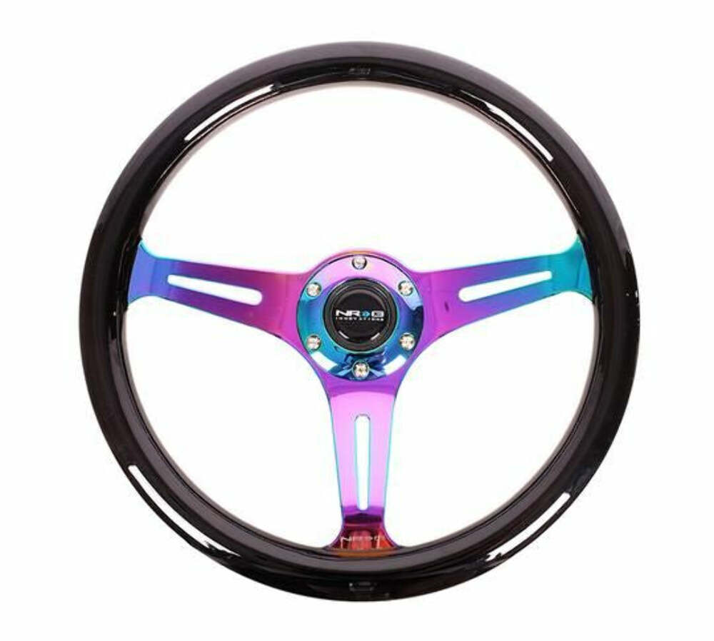 NRG Innovations Steering Wheels Wood Grain ST-015MC-BK