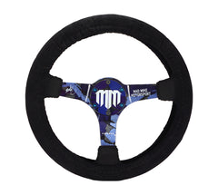 NRG Innovations Steering Wheel Cover, Black stretch micro fiber with NRG Tag  SWC-001BK