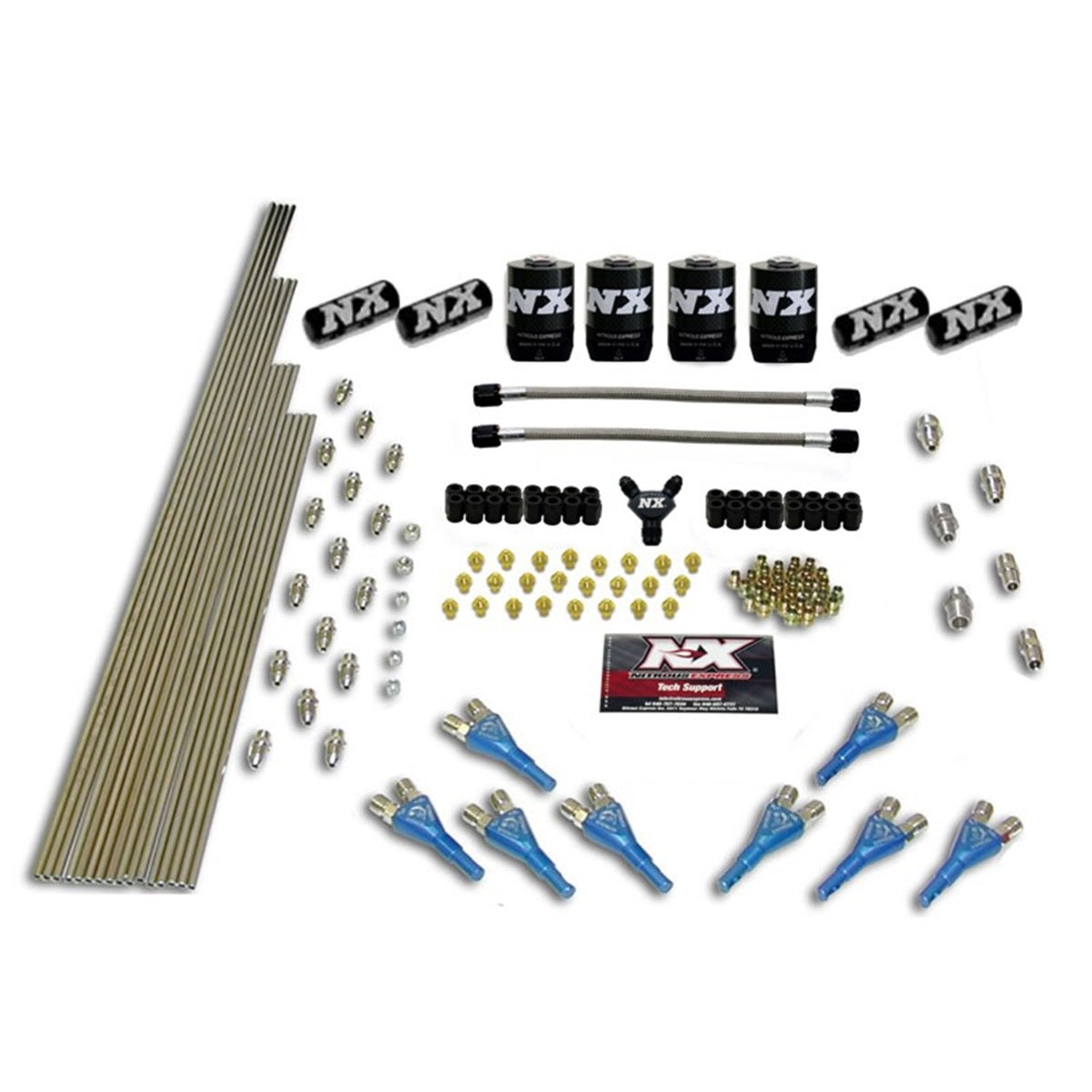 Nitrous Express 8-CYL Shark Nozzle Intake Plumbing Kit (incl. All Necessary Hardware) 13385