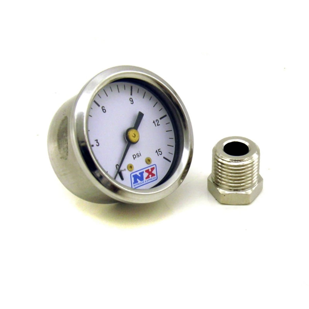 Nitrous Express Pressure Gauge (0-15 PSI with Adaptor) 15511