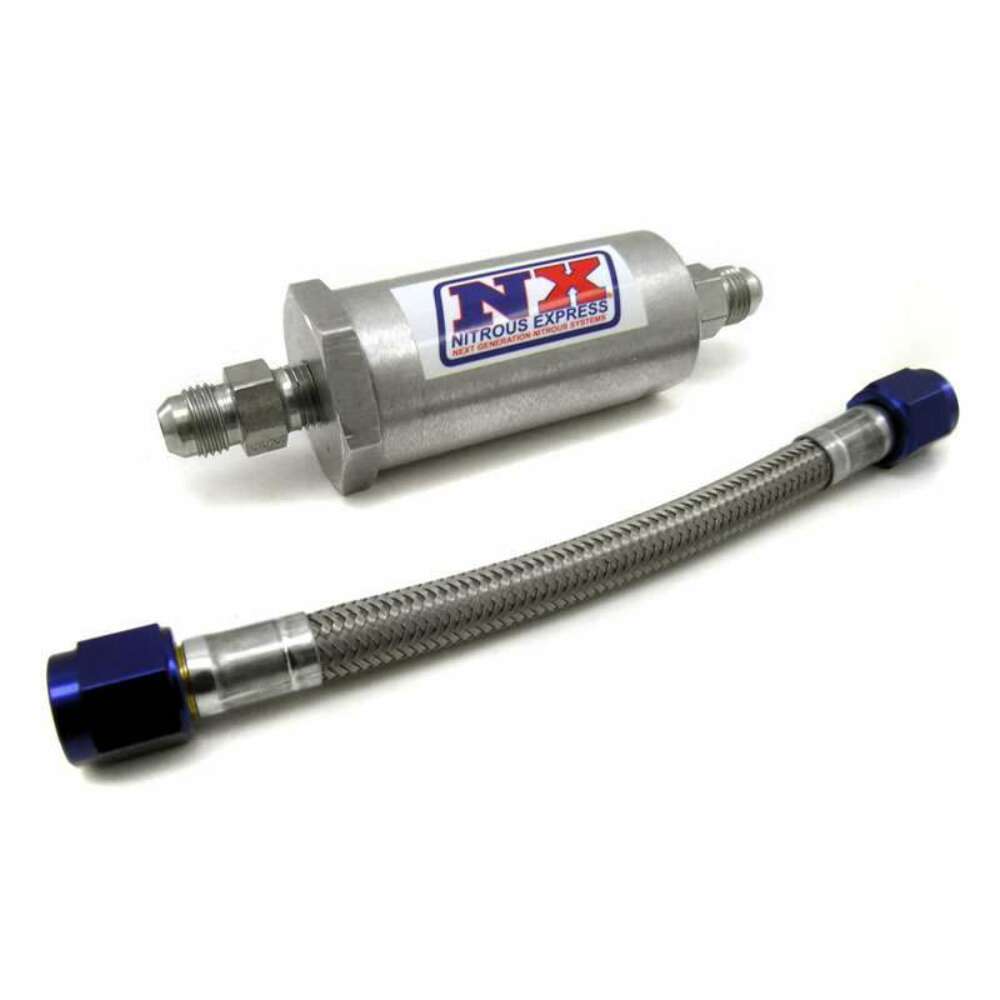 NITROUS EXPRESS D-4 Pure-Flo Filter & 7in. Stainless Hose 15607