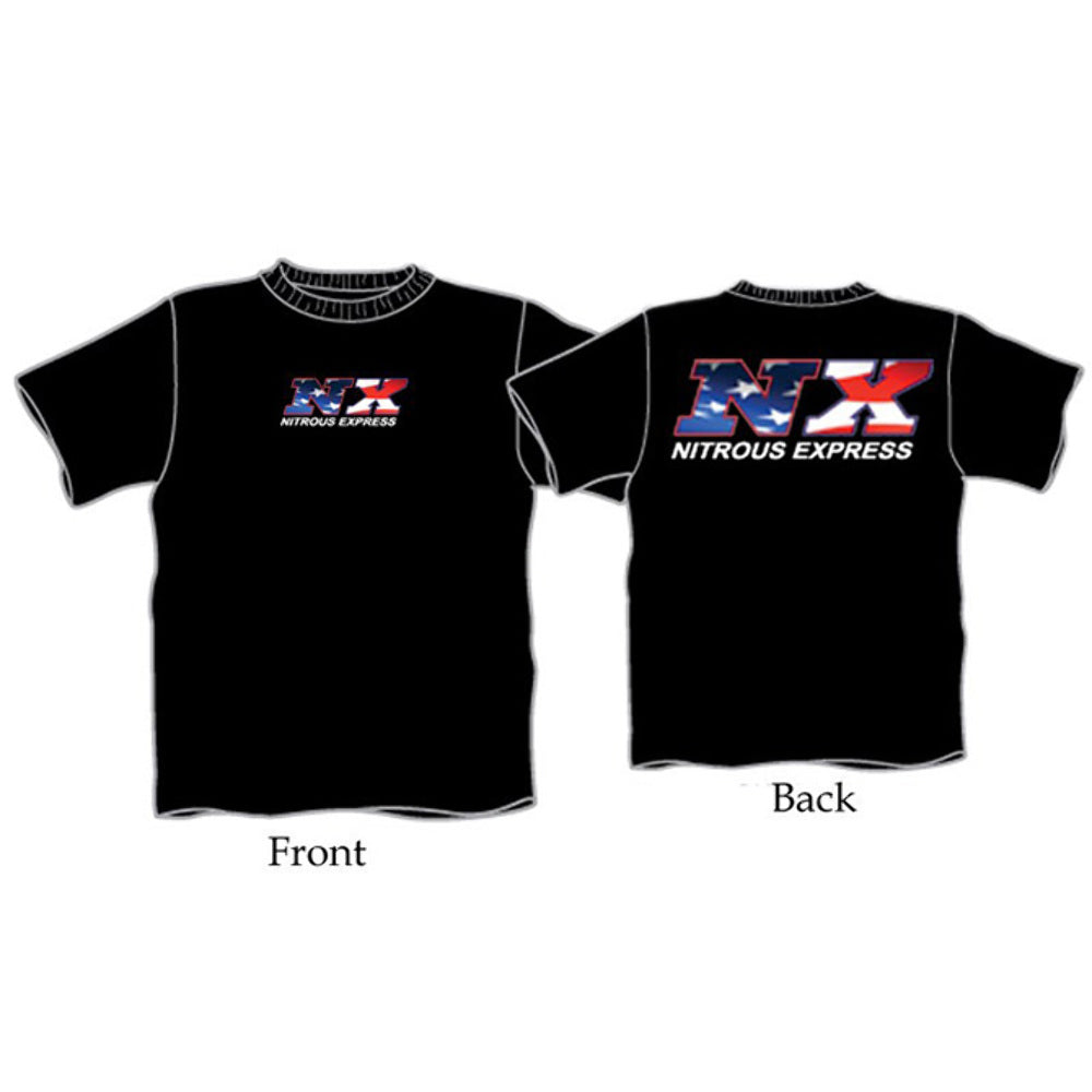 Nitrous Express Small Black NX American Flag Shirt 16544
