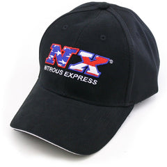 Nitrous Express Black Hat with Flag NX Logo 16581