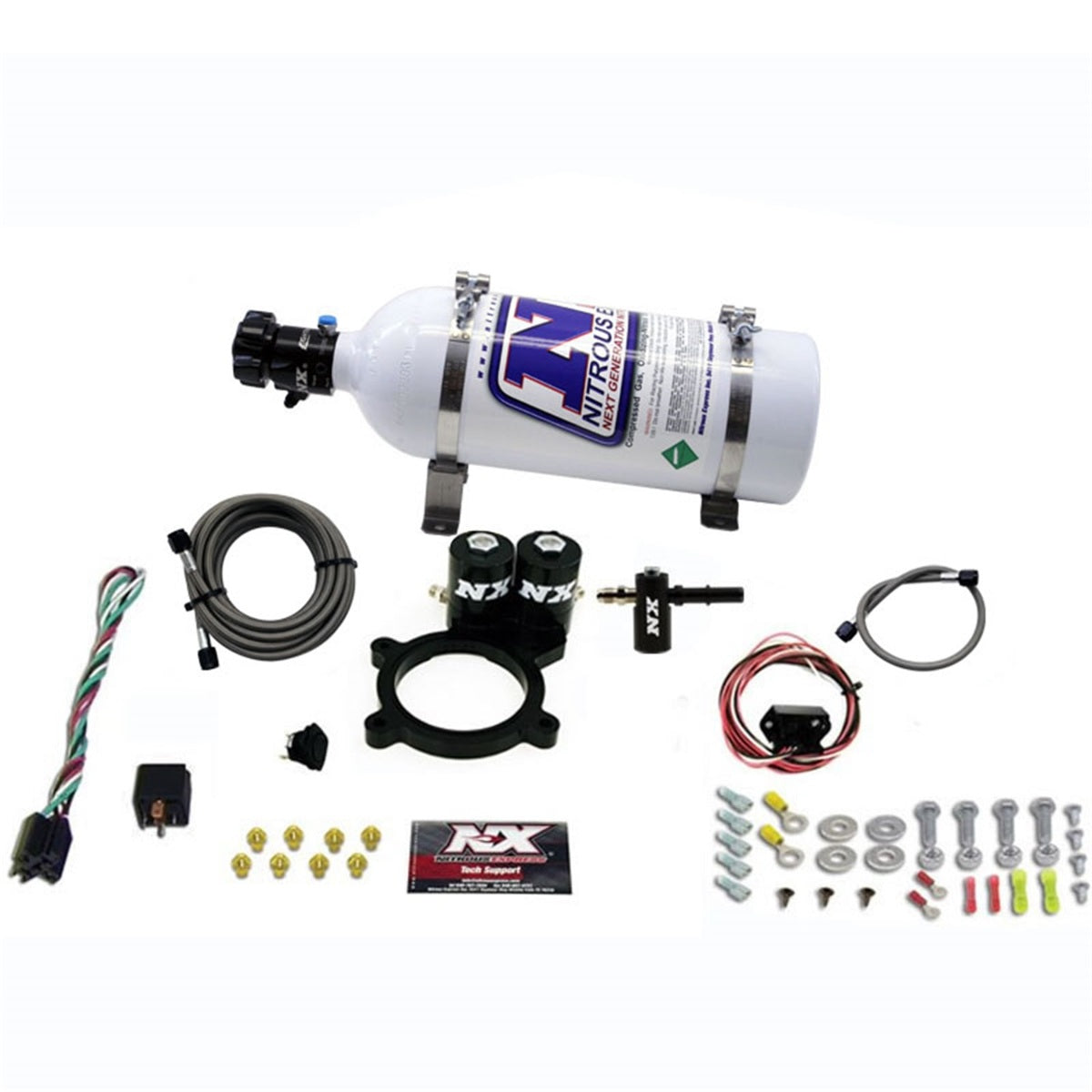 Nitrous Express 2014-NEWER GM 5.3L Truck Nitrous Plate System (50-250HP) with 5LB Bottle 20936-05