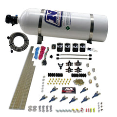 Nitrous Express 8 Cyl Piranha Direct Port, 4 Solenoids, with 15LB Bottle (200-500HP Jetting) 80001-15