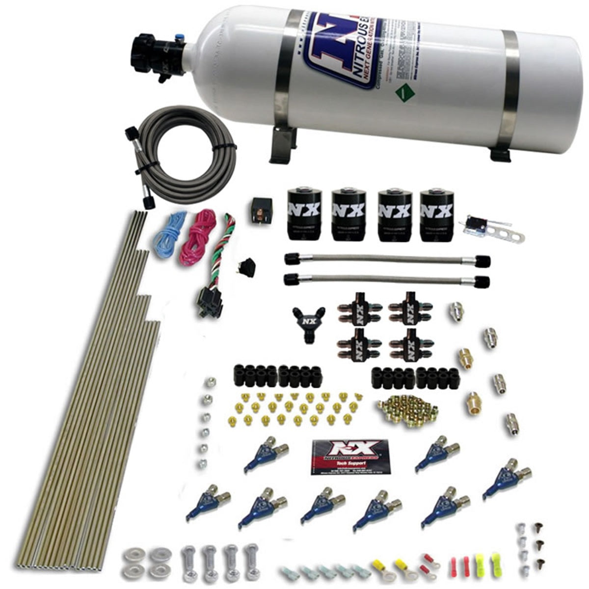 Nitrous Express 8-CYL Alcohol (250-350-450-550HP) with 15LB Bottle 80005-15