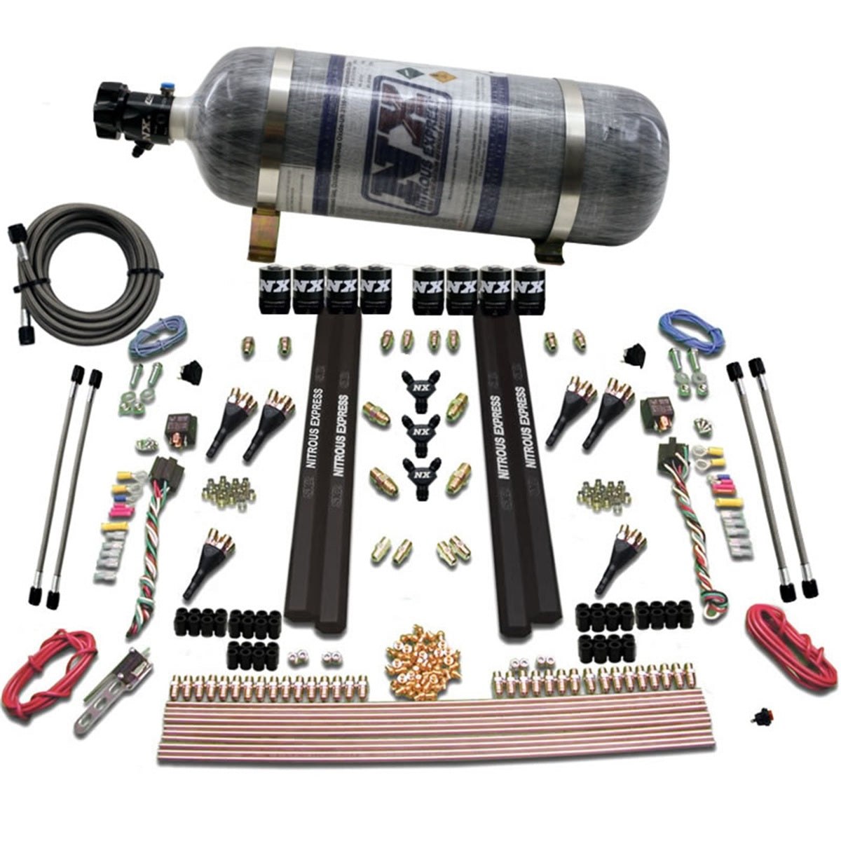 Nitrous Express 6-CYL. SX2 Dual Stage Nozzle System with 12LB Bottle 90096-12