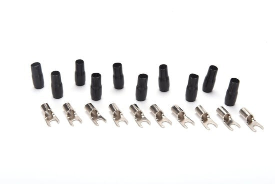 ORION BARRIER SPADE TERMINAL 8 GAUGE #10 GOLD BLACK 10 PCS B8B
