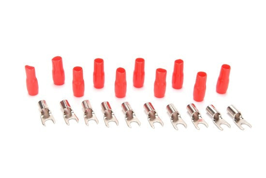 ORION BARRIER SPADE TERMINAL 8 GAUGE  #10 GOLD RED 10 PCS B8R