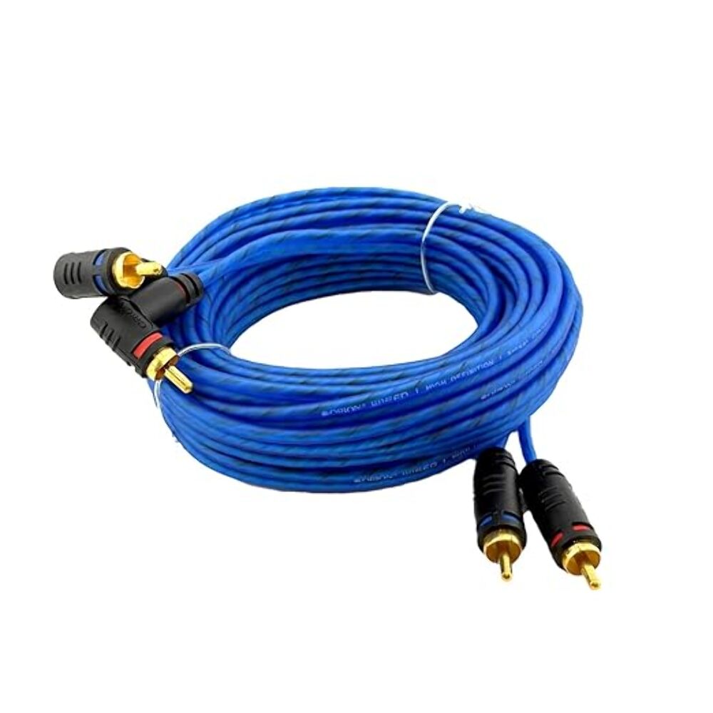 ORION 17 Ft Blue 2 Channel RCA Male to RCA Male Stereo Car Audio Cable CR17FT