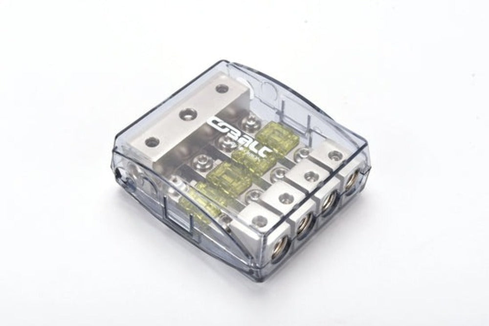ORION MINI ANL POWER DISTRIBUTION BLOCK ONE 4/8 IN AND FOUR  4/8 GAUGE OUPUT NICKEL FINISH DBF1444