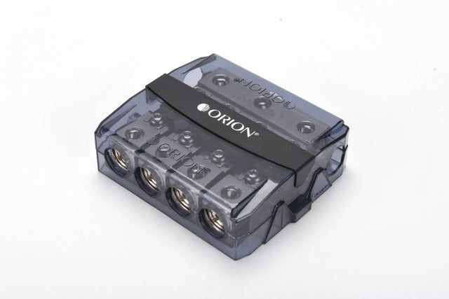 ORION MINI ANL POWER DISTRIBUTION BLOCK THREE 0/2 IN AND FOUR 2/4 GAUGE OUPUT NICKEL FINISH WITH 4
100A MINI ANL FUSE OWFHM30404