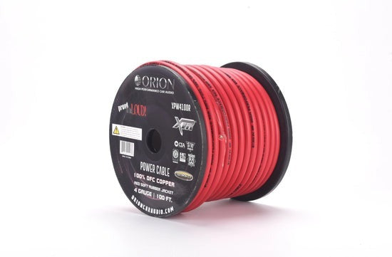 ORION XTRPRO 4-GAUGE 100% OFC100FT WIRE ROLL - RED XPW4100R
