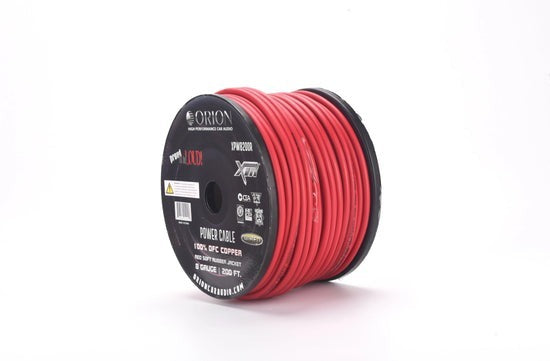 ORION XTRPRO 8-GAUGE 100% OFC200FT WIRE ROLL - RED XPW8200R