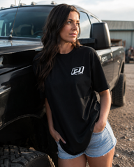 P1 Race Products | Iconic Design | Black Ladies Tee (SL01BLK-S)