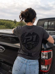 P1 Race Products | Iconic Design | Ladies Tee | Charcoal Grey (SL01CH-S)