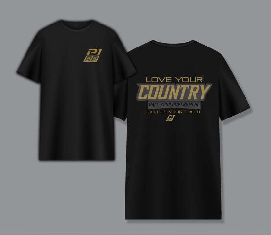 P1 Race Products | Love your Country | Ladies Tee (SL02BLK-M)