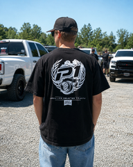 P1 Race Products | Iconic Design | Mens Tee | Black (SM01BLK-L)