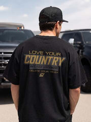 P1 Race Products | Love your Country | Mens Tee (SM02BLK-3XL)
