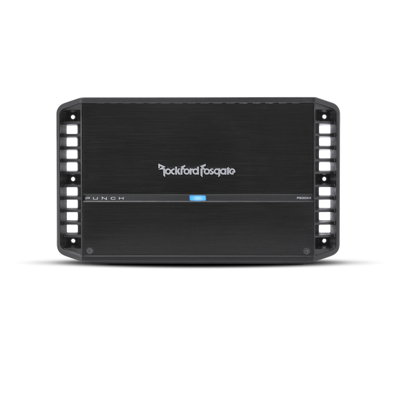 Rockford Fosgate 4 channel amplifier 
75x4 @ 4Ω, 150x4 @ 2Ω, 300x2 @ 4Ω bridged pn p600x4