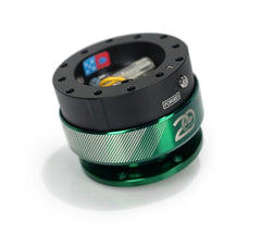 NRG Innovations Quick Release 2.0 - 20 Year Anniversary Black Body/Emerald Ring SRK-200BK-EG20