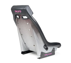 NRG Innovations GTS Retro Bucket Seat features Black PVC Leather, Black stitching, Colorful multi ombre color Fiberglass back with glitter PRI-100BK-H