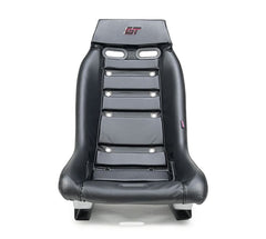 NRG Innovations GTS Retro Bucket Seat features Black PVC Leather, Black stitching, Colorful multi ombre color Fiberglass back with glitter PRI-100BK-H