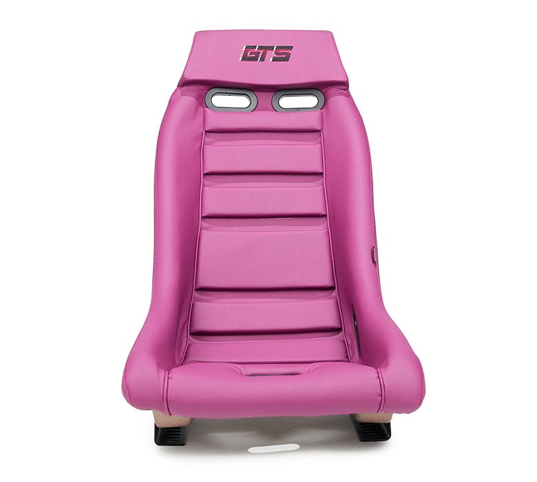 NRG Innovations GTS Retro Bucket Seat features WINE PVC Leather, Wine stitching, Rose Gold Fiberglass back with glitter PRI-150WINE