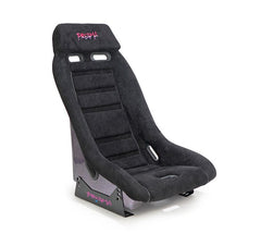 NRG Innovations GTS Retro Bucket Seat features Black vegan microfiber, black stitching, Colorful multi color Fiberglass back Finish with Glitter PRI-150BK-PRISMA