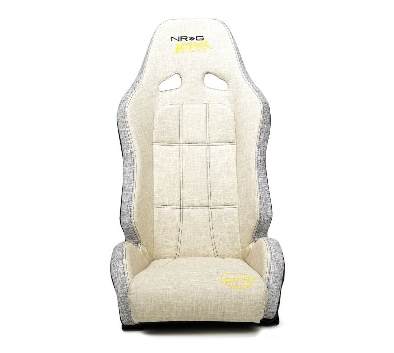 NRG Innovations Defender water resistant steel frame suspension seats Tan with Sand trim w/ Defender logo w/ Side mount bracket DF-100BH-S