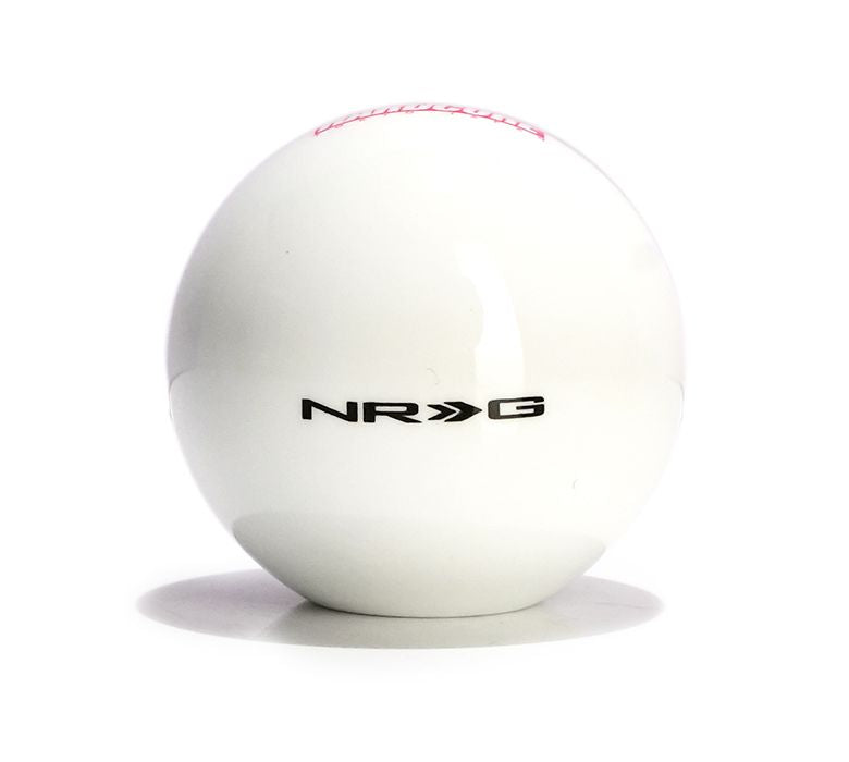NRG Innovations Hardcore Collab Painted White Round Shifter Heavey Weight SK-350HC-WT-1