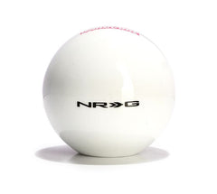 NRG Innovations Hardcore Collab Painted White Round Shifter Heavey Weight SK-350HC-WT-1