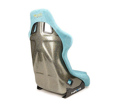 NRG Innovations FRP Bucket Seat ULTRA Edition with Grey peralized back, Teal vegan micro fiber material, phone pockets and special ultra embroidery (Medium) FRP-303TL-ULTRA