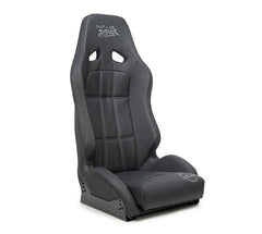 NRG Innovations Defender water resistant steel frame suspension seats Black with Black trim w/ Defender logo w/ Side mount bracket DF-100MB-S