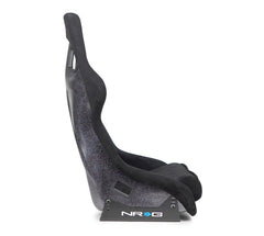 NRG Innovations FRP Bucket Seat PRISMA Edition with pearlized back. All Black alcantara vegan material. (XLARGE) FRP-304BK-PRISMA
