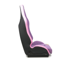 NRG Innovations Defender water resistant steel frame suspension seats Purple with Pink trim w/ Defender logo w/ Side mount bracket DF-100PP-S