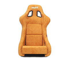 NRG Innovations FRP Bucket Seat PRISMA Edition with pearlized back. All Tan alcantara vegan material w/ phone pockets. (Large) FRP-302TA-PRISMA