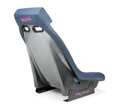 NRG Innovations GTS Retro Bucket Seat features Navy PVC Leather, Navy stitching, Silver Fiberglass back with glitter PRI-150NVY