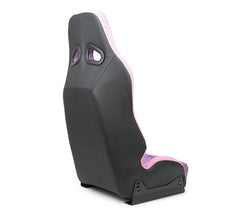 NRG Innovations Defender water resistant steel frame suspension seats Purple with Pink trim w/ Defender logo w/ Side mount bracket DF-100PP-S