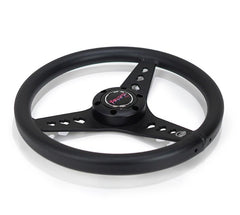 NRG Innovations All Aluminum Steering Wheel 330mm - Heart Cut Out- Ergonomic Grip- Anadized Black RST-073-BK