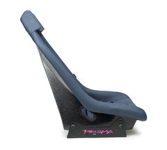 NRG Innovations GTS Retro Bucket Seat features Navy PVC Leather, Navy stitching, Silver Fiberglass back with glitter PRI-150NVY