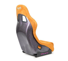 NRG Innovations FRP Bucket Seat PRISMA Edition with pearlized back. All TanMetal alcantara vegan material w/ phone pockets. (Medium) FRP-303TN-PRISMA