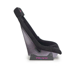 NRG Innovations GTS Retro Bucket Seat features Black vegan microfiber, black stitching, Colorful multi color Fiberglass back Finish with Glitter PRI-150BK-PRISMA