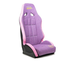 NRG Innovations Defender water resistant steel frame suspension seats Purple with Pink trim w/ Defender logo w/ Side mount bracket DF-100PP-S