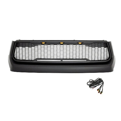 Paramount Automotive 41-0170MB Impulse Mesh Packaged Grille, Matte Black with Amber LEDs