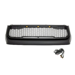 Paramount Automotive 41-0170MB Impulse Mesh Packaged Grille, Matte Black with Amber LEDs