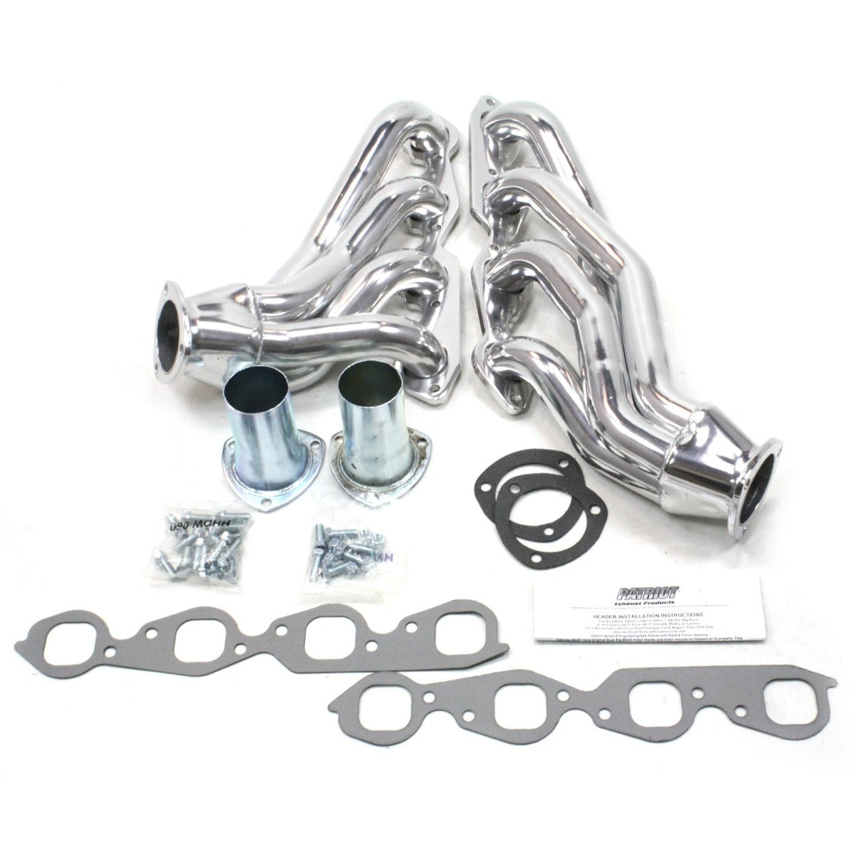 Patriot Exhaust H8013-1 64-81 GM F, G, A Body BBC Mid Length Slvr