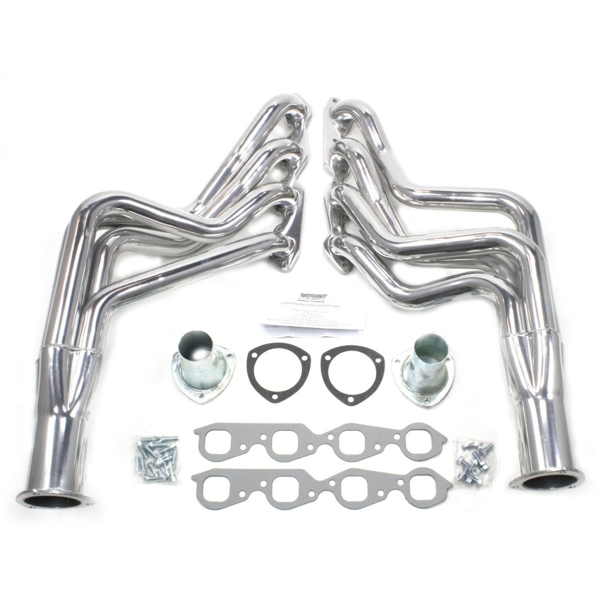 Patriot Exhaust H8026-1 67-74 GM A, F, G Body BBC Long Tube Slvr