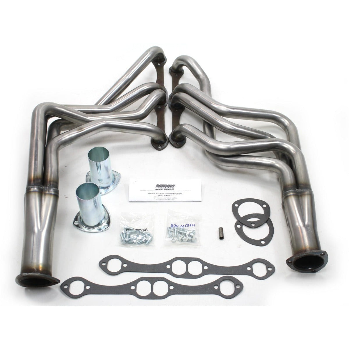 Patriot Exhaust H8047 67-87 GM F, G, A Body SBC Long Tube Raw