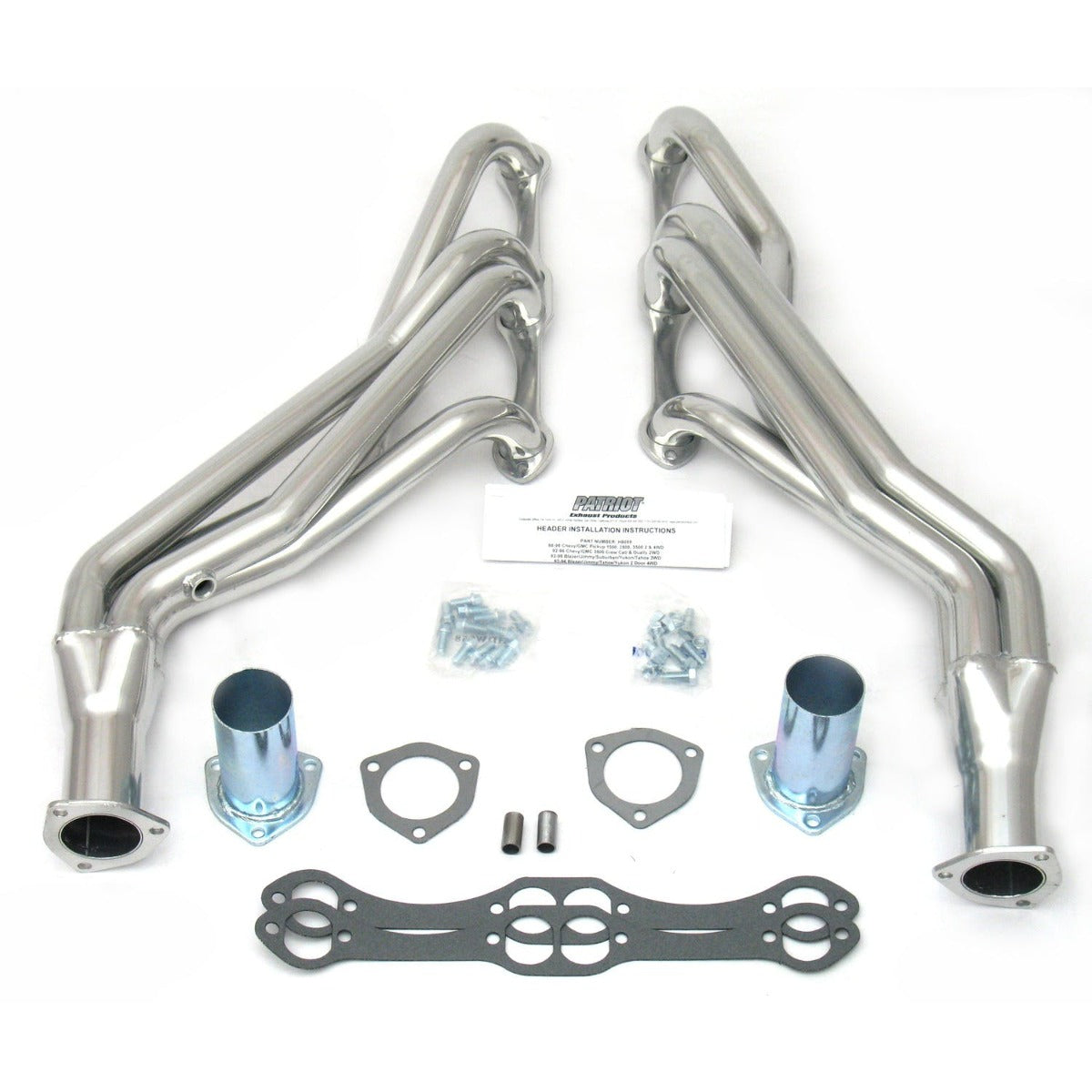Patriot Exhaust H8059-1 88-99 GM Truck SBC Long Tube Silver